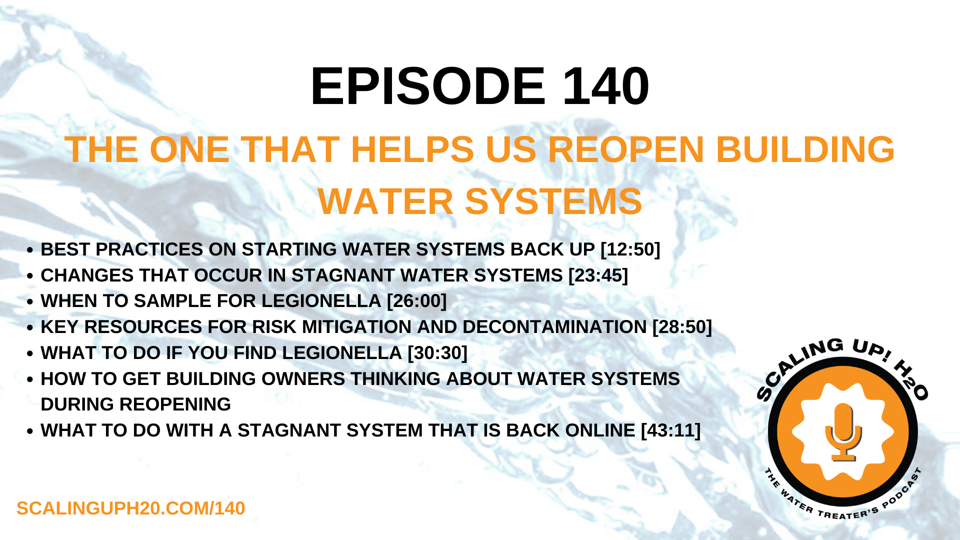 140 The One That Helps Us Reopen Building Water Systems – Scaling UP! H2O